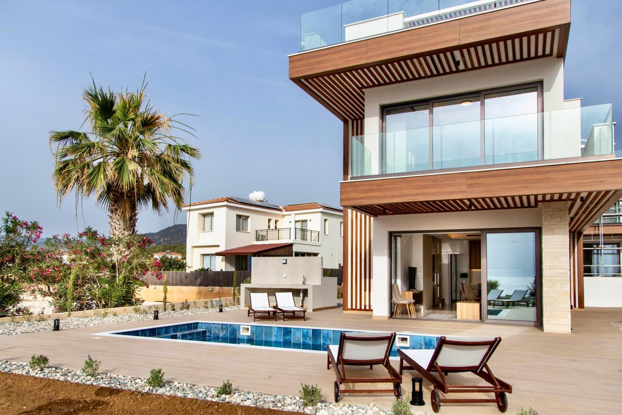 Santa Barbara Seafront Villas W Jacuzzi Pool Paphos Exterior foto